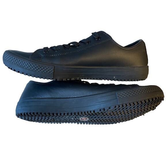 Skechers Work Black Leather Non Slip Relaxed Fit Shoes Size 9.5 - Picture 7 of 8